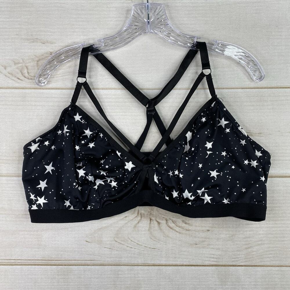 torrid Black Star Print Strappy Bralette